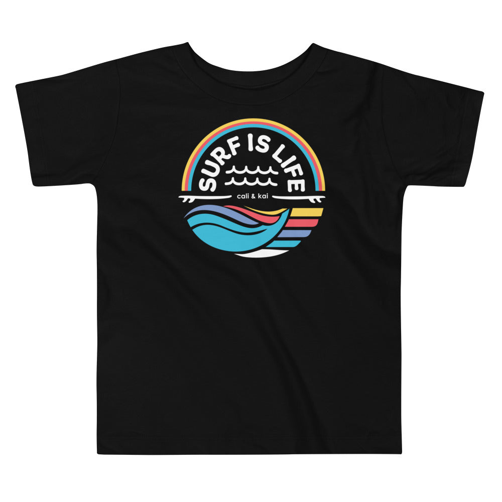 Surf Is Life - Toddler Tee - white text image 0