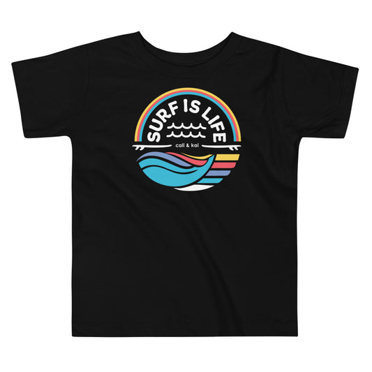 Surf Is Life - Toddler Tee - white text image 0