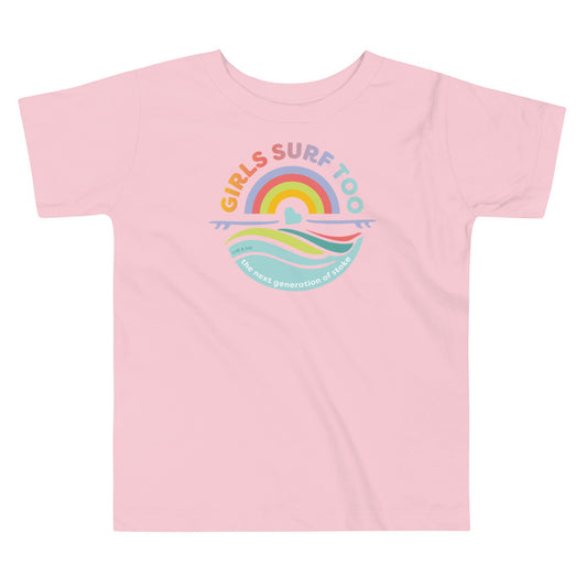 Girls Surf Too Toddler Tee image 1