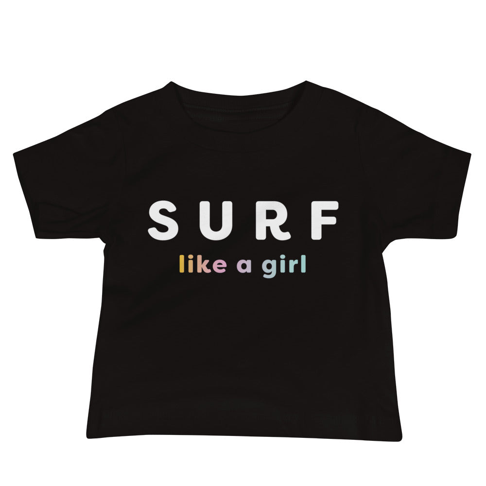 Surf Like A Girl Baby Tee image 0