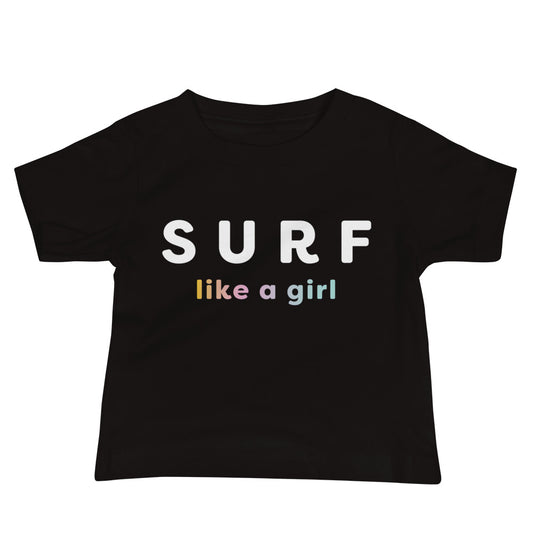 Surf Like A Girl Baby Tee image 0