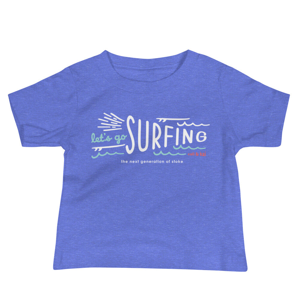 Let's Go Surfing Baby Tee - White image 0