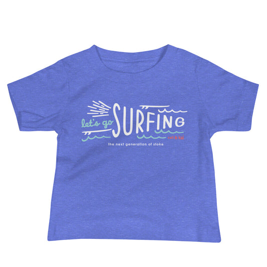 Let's Go Surfing Baby Tee - White image 0