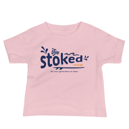 Stay Stoked Baby Tee - Navy image 0