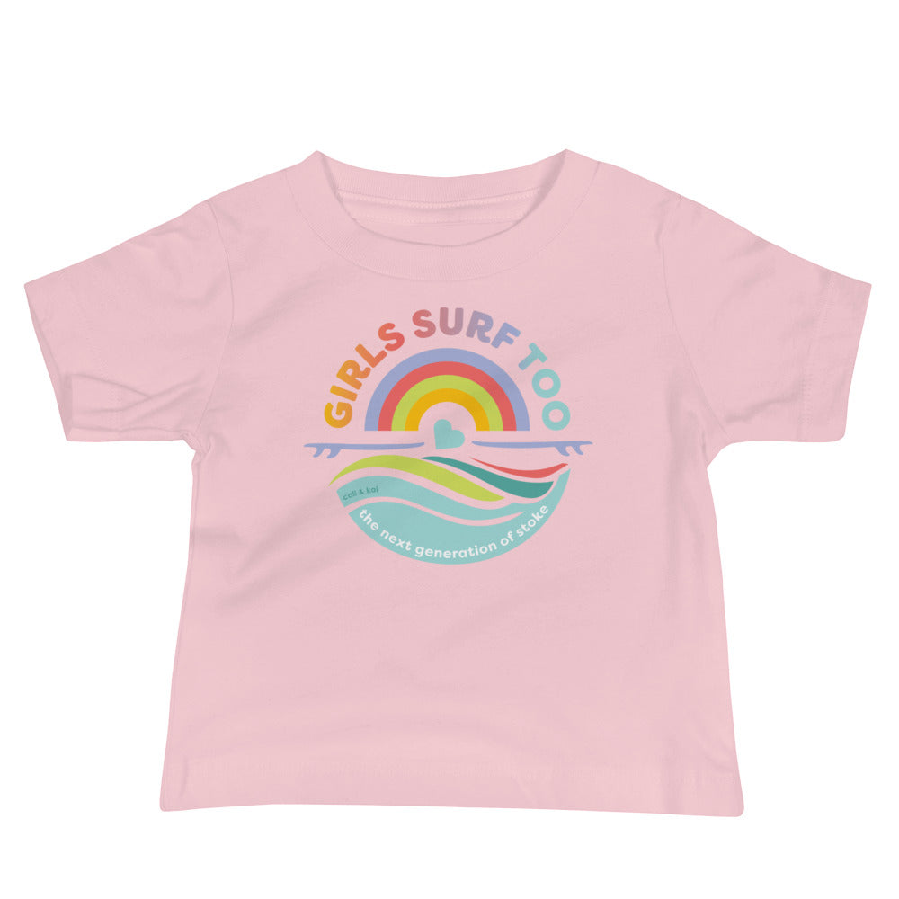 Girls Surf Too Baby Tee image 2