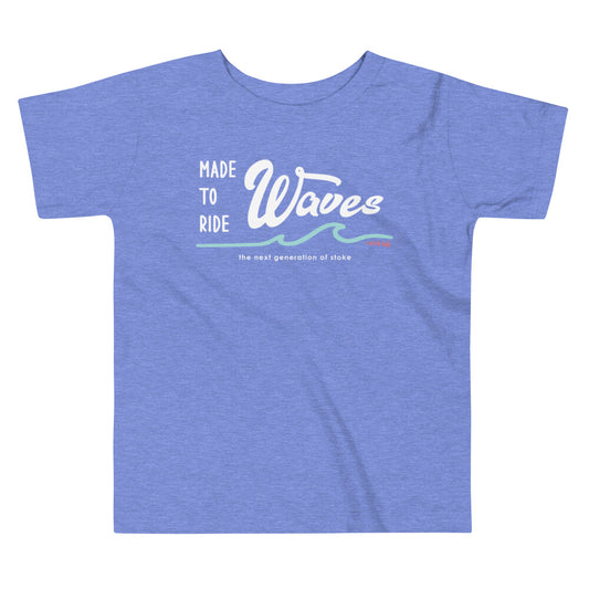 Made To Ride Waves Toddler Tee - White image 1