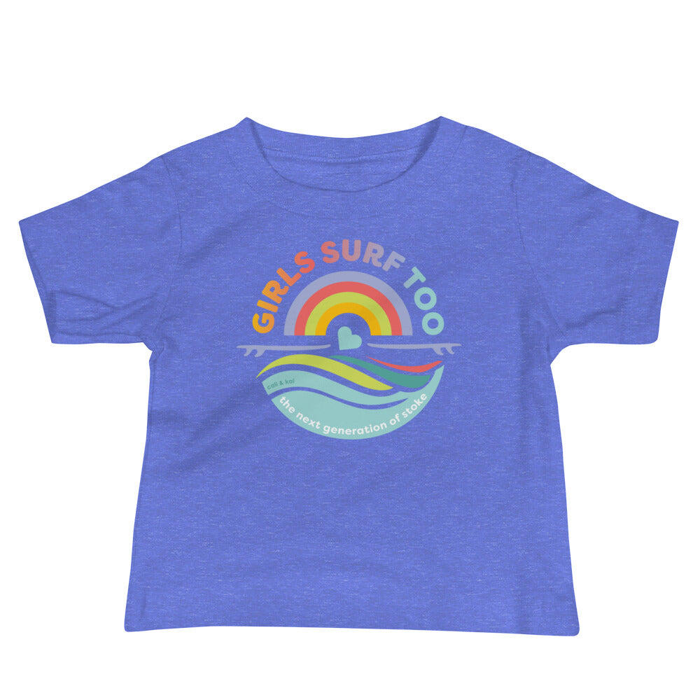 Girls Surf Too Baby Tee image 1