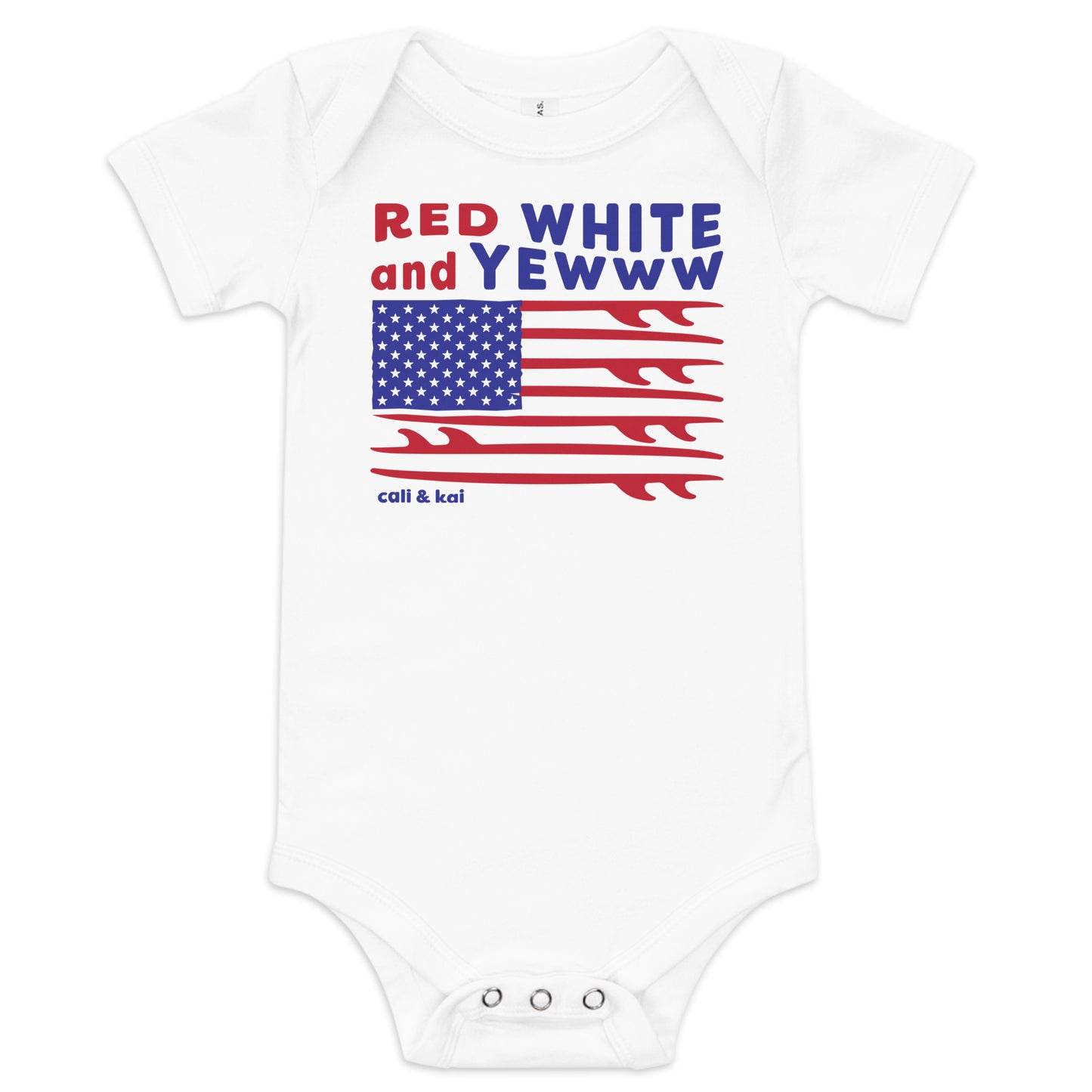 Red White & Yewww American Flag - Bodysuit image 0