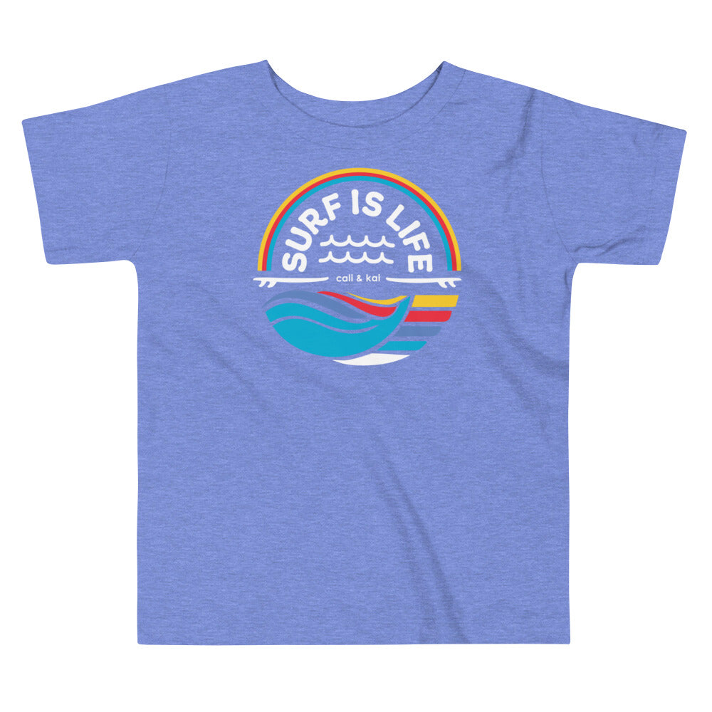 Surf Is Life - Toddler Tee - white text image 1