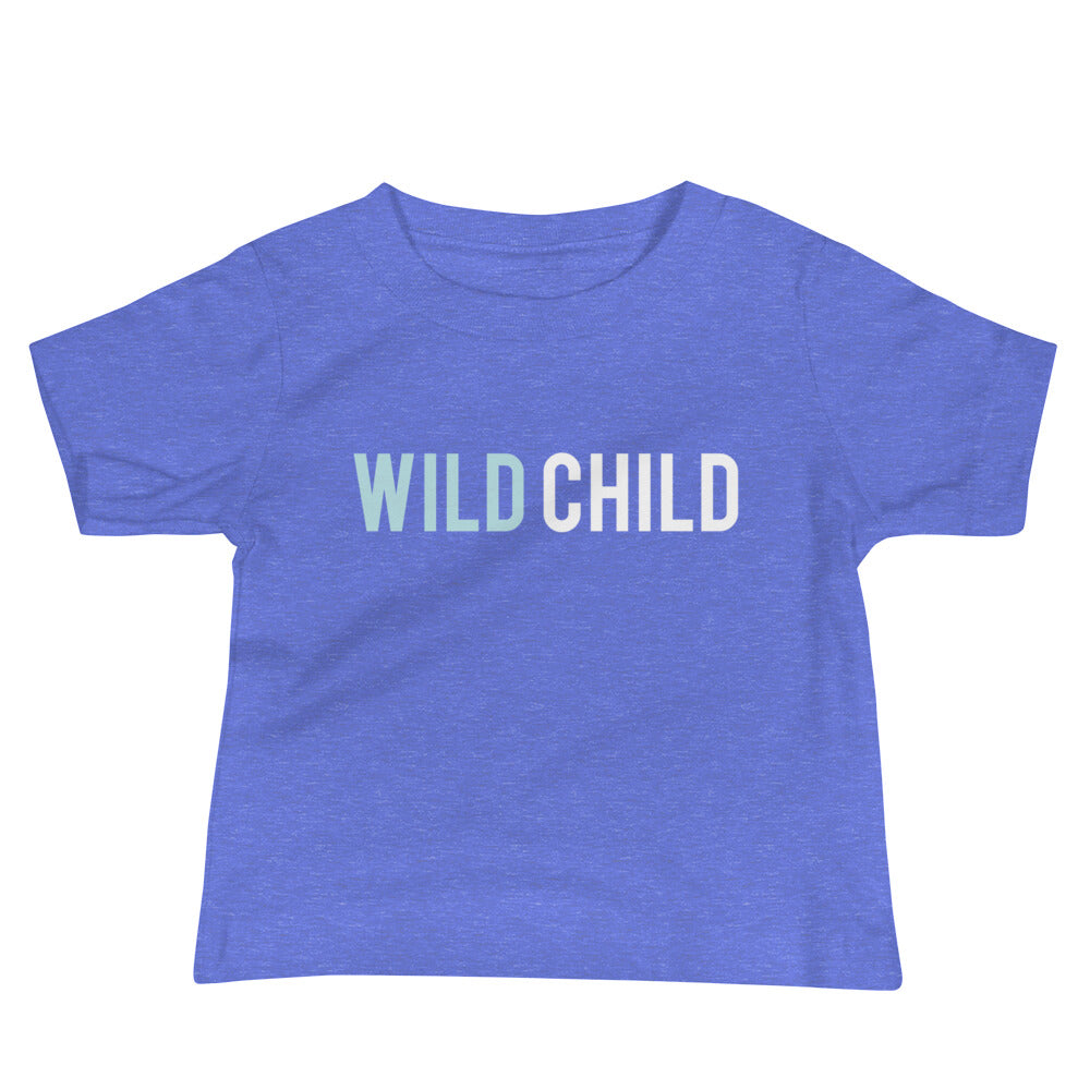 Wild Child Blue Text Baby Tee image 0