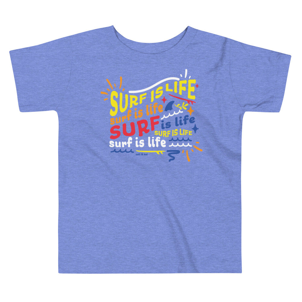 Surf Is Life Collage - Toddler Tee - navy image 0
