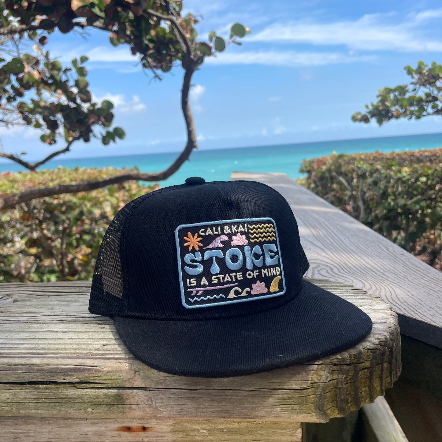 Stoked State Of Mind Trucker - Black image 0