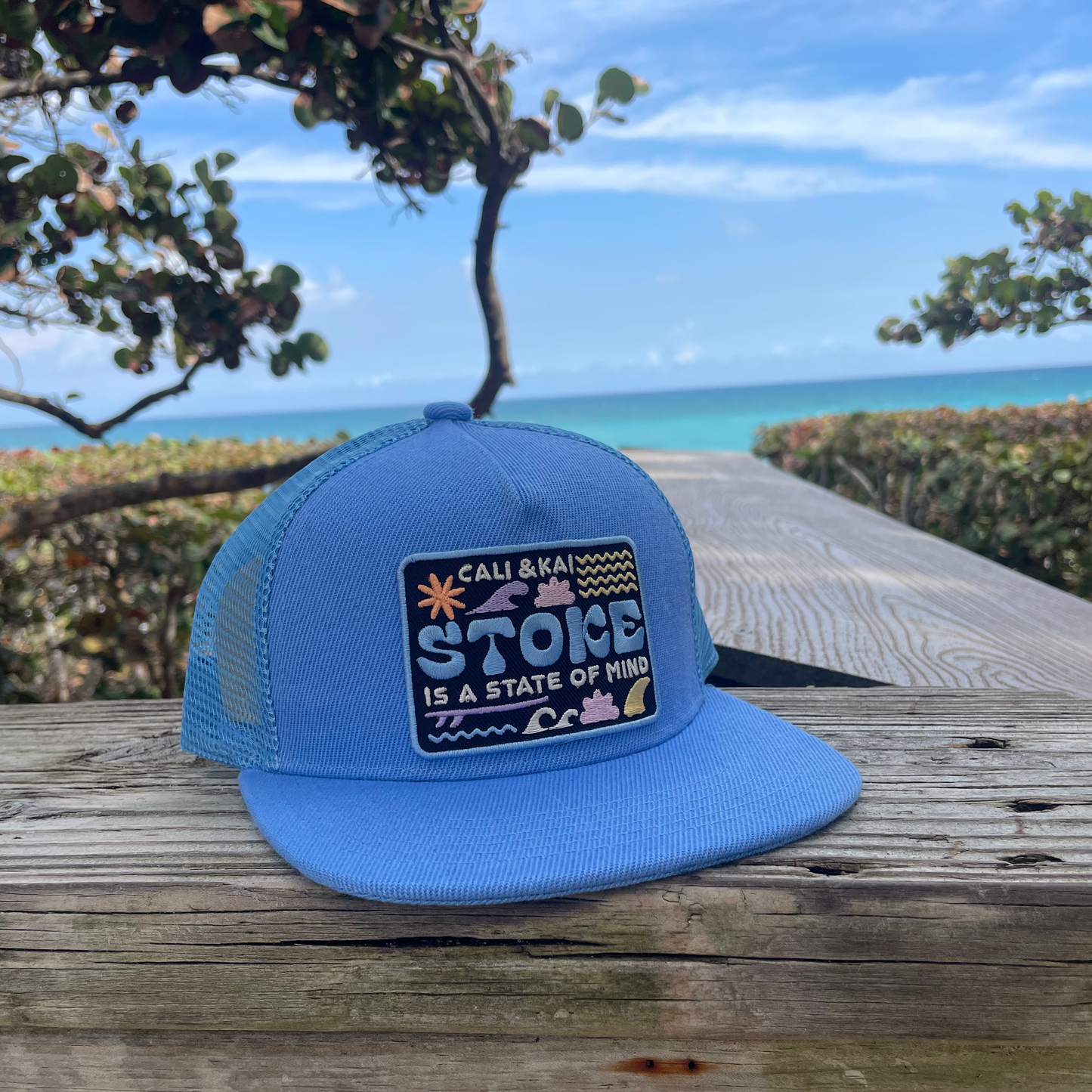 Stoked State Of Mind Trucker - Sky Blue image 1