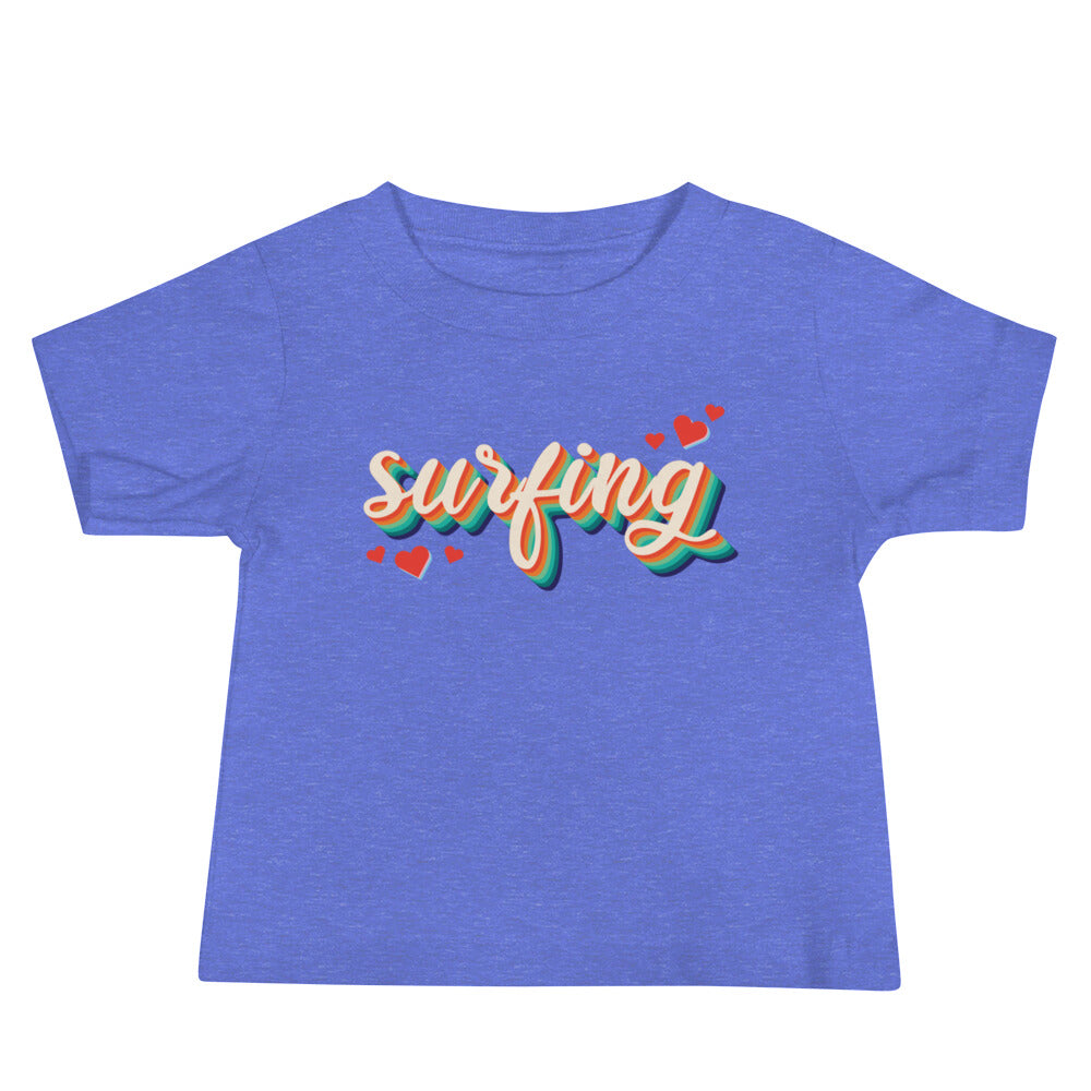 Surfing Love Retro Baby Tee image 1