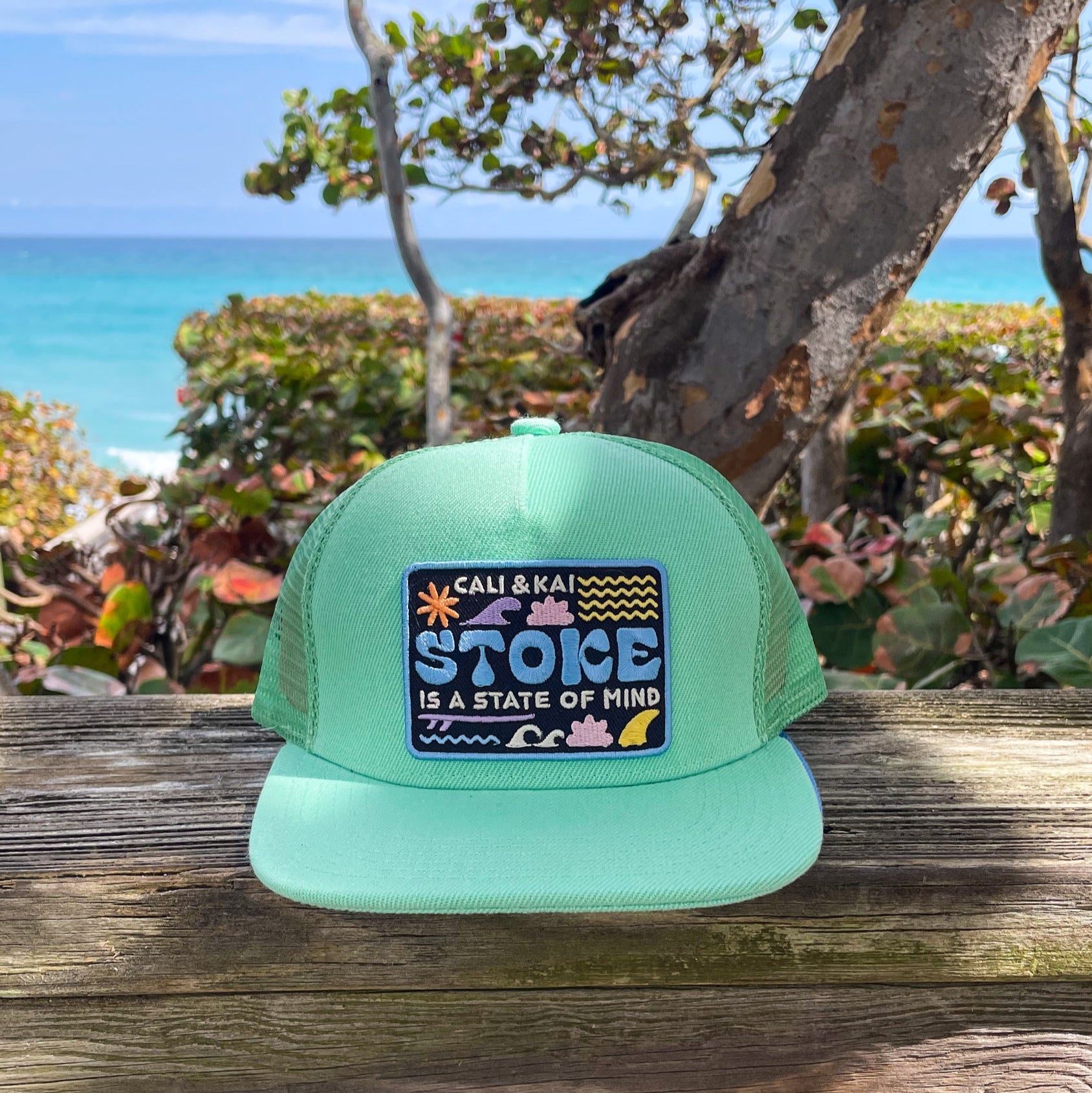 Stoked State Of Mind Trucker - Seafoam Green image 0