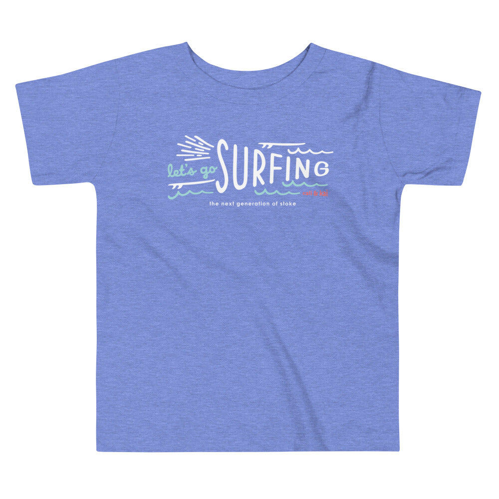 Let's Go Surfing Toddler Tee - White image 1