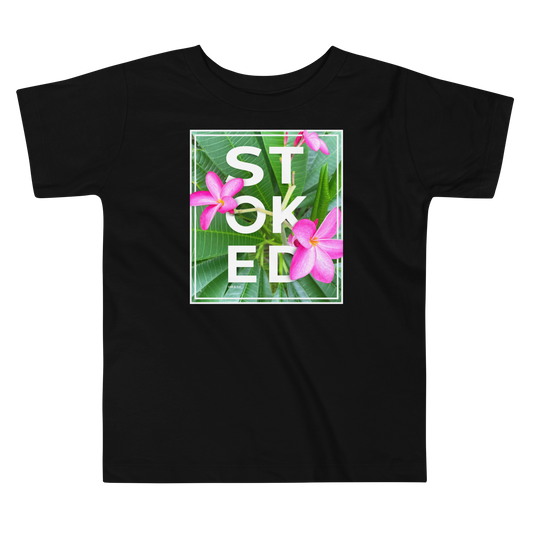 Stoked Pink Plumeria Toddler Tee
