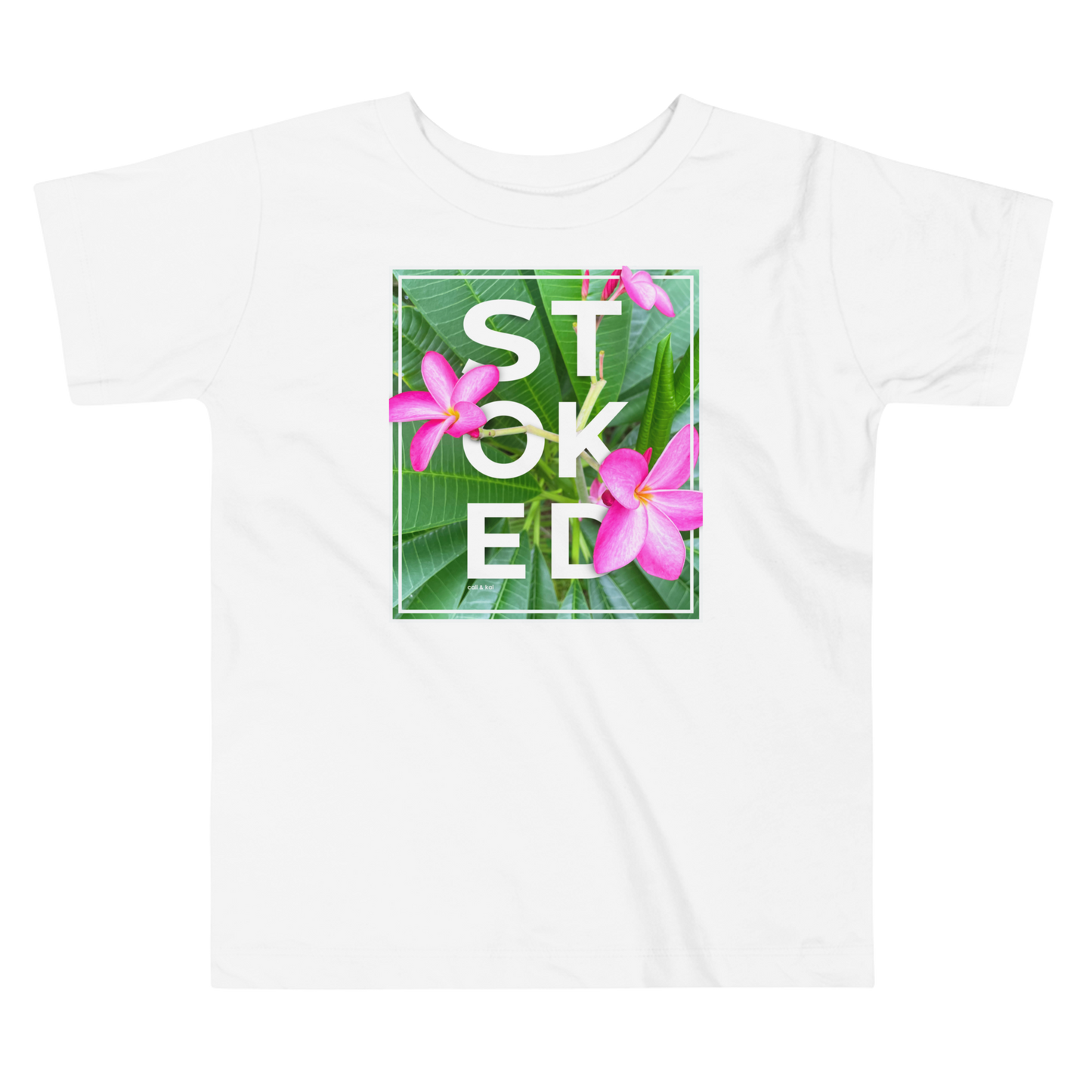 Stoked Pink Plumeria Toddler Tee