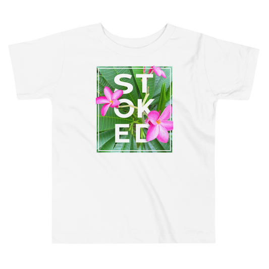 Stoked Pink Plumeria Toddler Tee
