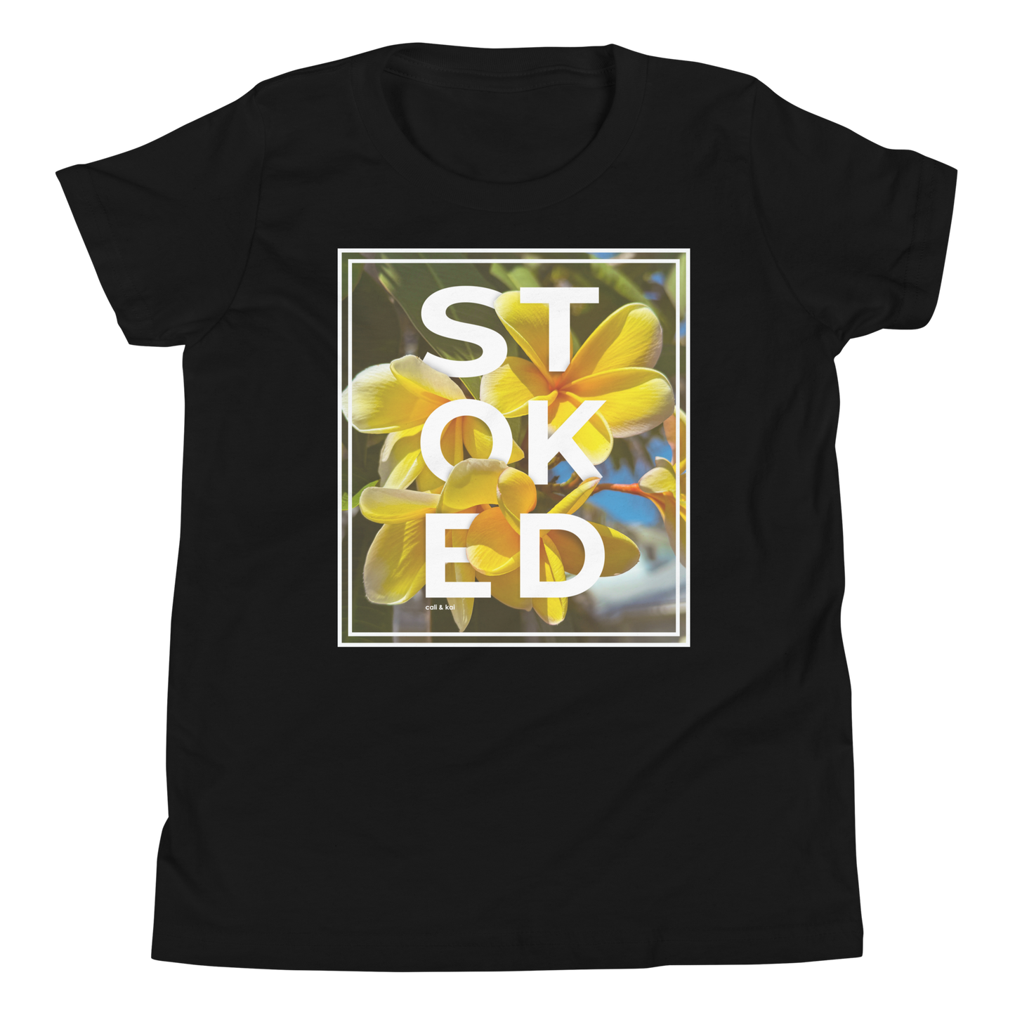 STOKED Yellow Plumeria - Big Grom Tee
