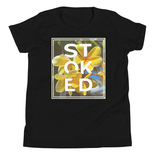 STOKED Yellow Plumeria - Big Grom Tee