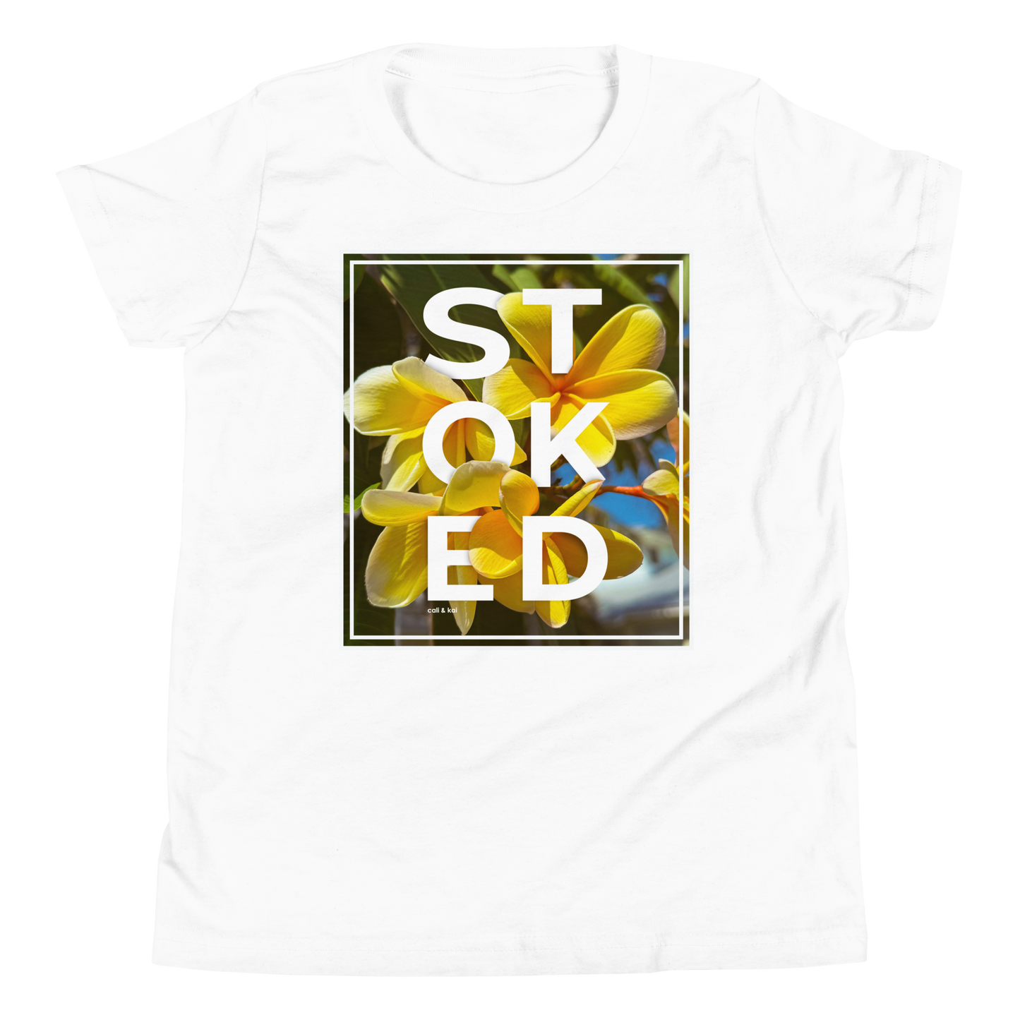 STOKED Yellow Plumeria - Big Grom Tee