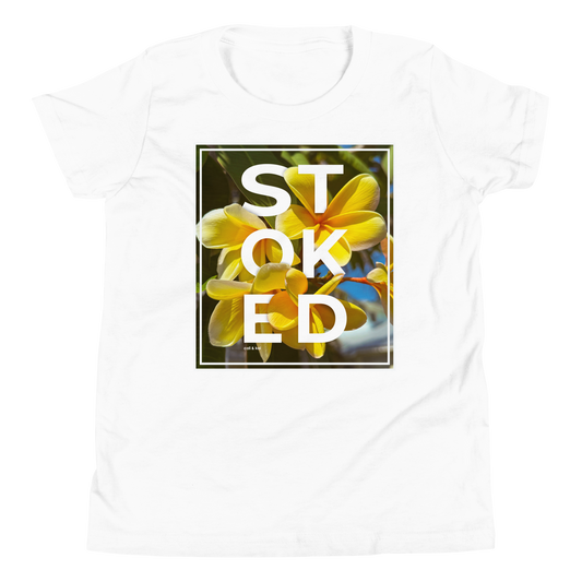 STOKED Yellow Plumeria - Big Grom Tee
